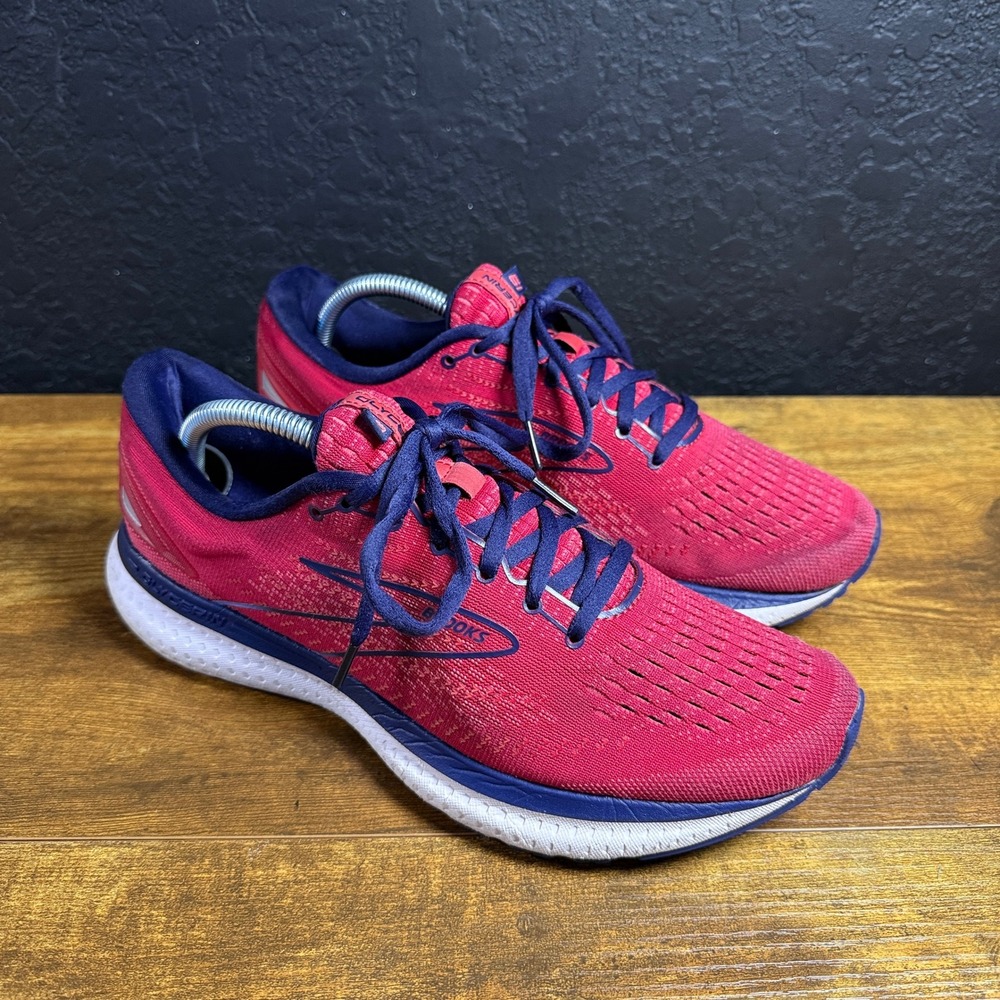 Brooks Glycerin 19 Pink Navy Synthetic Running Shoes Womens Size 11